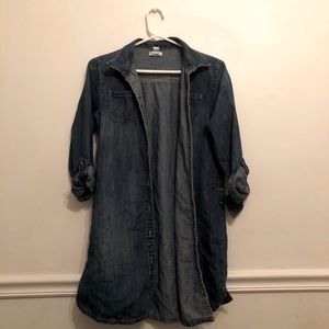 Long Denim Button-Up